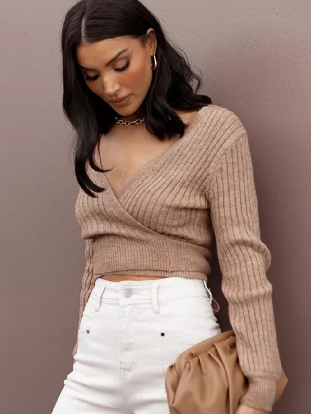Petal & Pup The Brother Knit Wrap Sweater XL